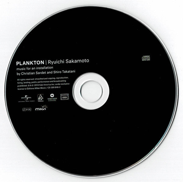 Ryuichi Sakamoto : Plankton (Music For An Installation By Christian Sardet And Shiro Takatani) (CD)