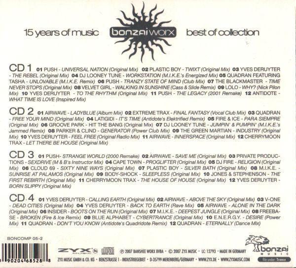 Various : 15 Years Of Music - Bonzai Worx Best Of Collection (4xCD, Comp)