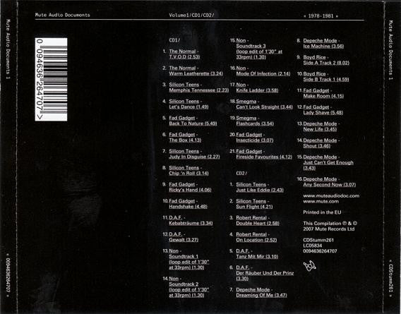Various : Mute Audio Documents «1978 - 1984» (Box, Ltd + 2xCD, Comp + 2xCD, Comp + 2xCD, Comp + )