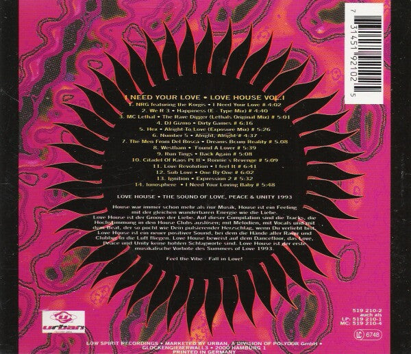 Various : I Need Your Love - Love House Vol. 1 (CD, Comp)