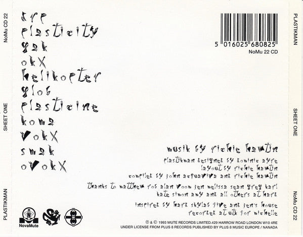 Plastikman : Sheet One (CD, Album, RP)