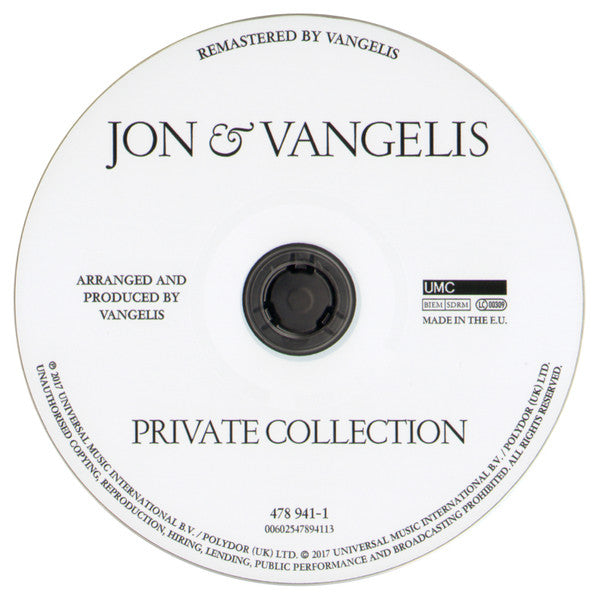 Jon &amp; Vangelis : Private Collection (CD, Album, RE, RM, Dig)