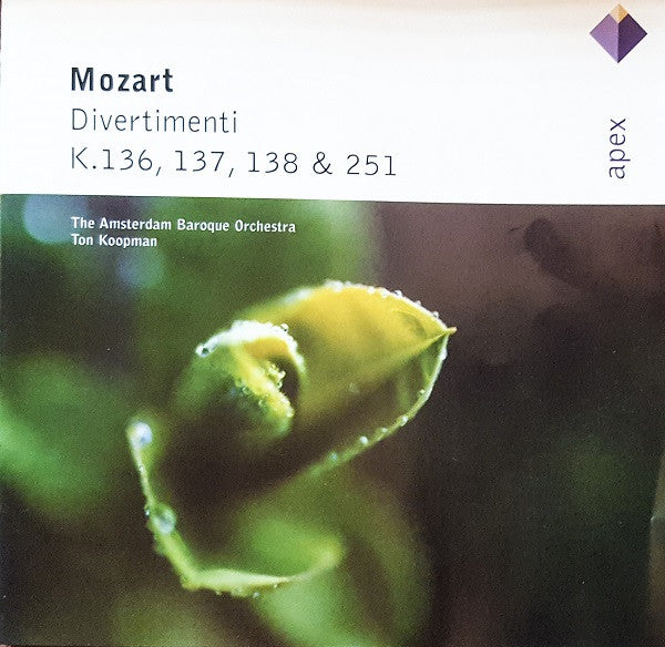 Mozart*, The Amsterdam Baroque Orchestra, Ton Koopman : Divertimenti KV 136, 137, 138 &amp; 251 (CD, RE)