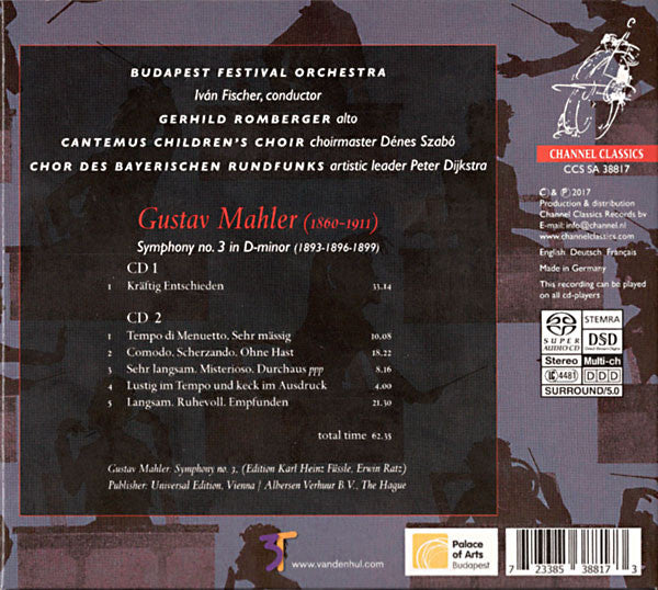 Gustav Mahler, Ivan Fischer, Budapest Festival Orchestra, Gerhild Romberger, Cantemus Choir, Chor Des Bayerischen Rundfunks : Symphony No. 3 (2xSACD, Hybrid, Multichannel, Album, DSD)