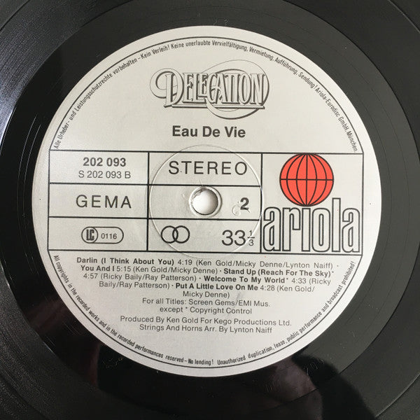 Delegation : Eau De Vie (LP, Album, RE)