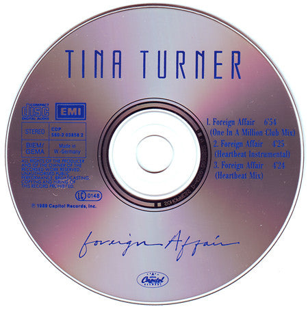 Tina Turner : Foreign Affair (CD, Maxi)