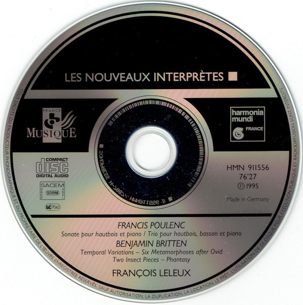 Francis Poulenc, Benjamin Britten, Francois Leleux :  Poulenc - Britten (CD, Album)