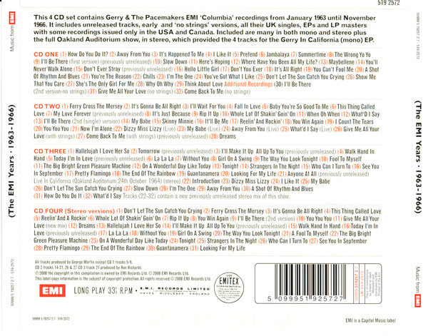 Gerry &amp; The Pacemakers : You'll Never Walk Alone (The EMI Years 1963-1966) (4xCD, Comp, Mono)