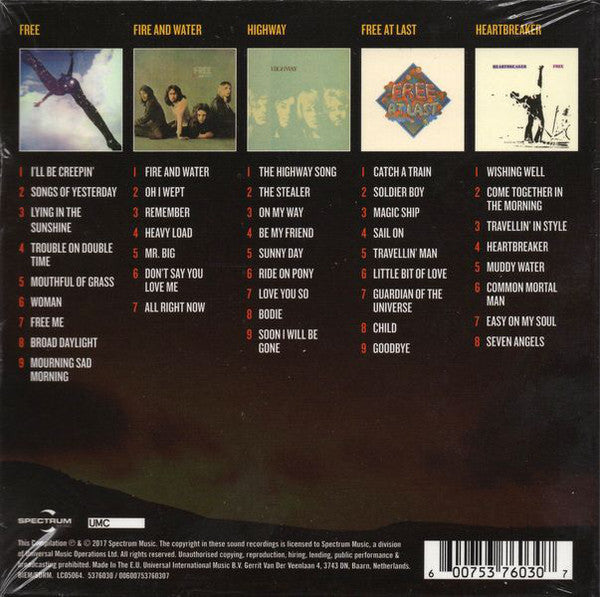 Free : 5 Classic Albums (CD, Album, RE, RM + CD, Album, RE, RM + CD, Album,)