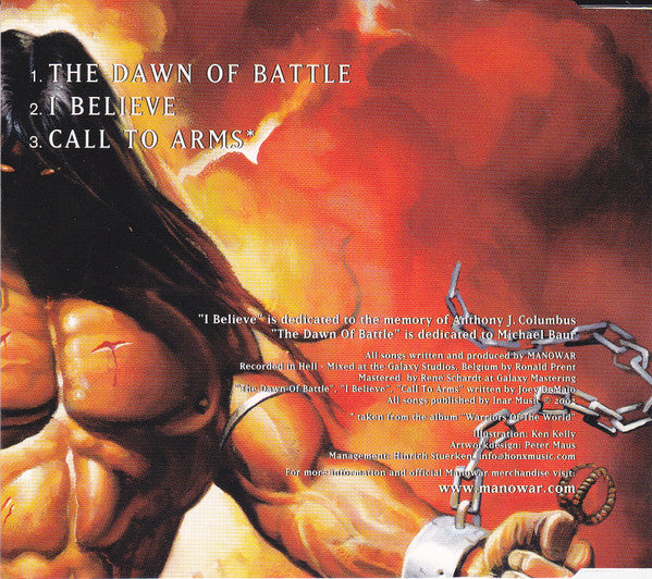 Manowar : The Dawn Of Battle (CD, Shape, Single, Ltd, S/Edition)