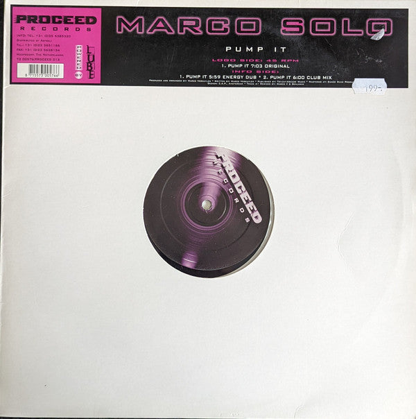 Marco Solo : Pump It (12&quot;, Maxi)