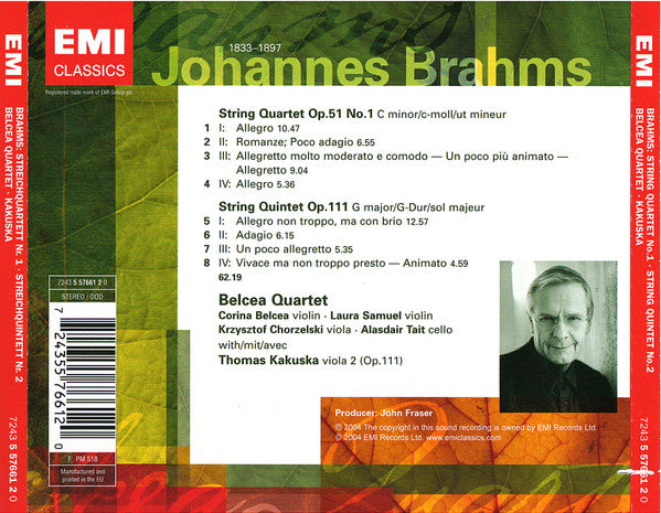 Brahms* : Belcea Quartet, Thomas Kakuska : String Quartet No.1 / String Quintet No.2 (CD)