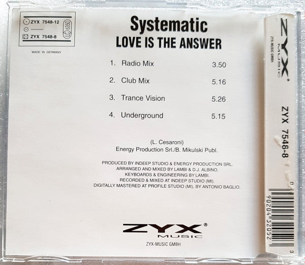 Systematic : Love Is The Answer (CD, Maxi)