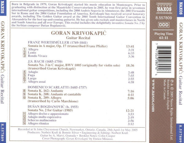 Goran Krivokapić : Guitar Recital (CD, Comp)