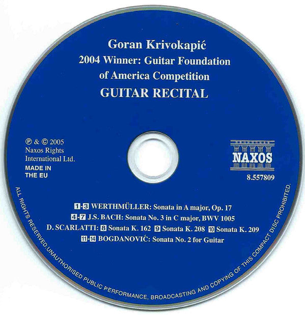 Goran Krivokapić : Guitar Recital (CD, Comp)
