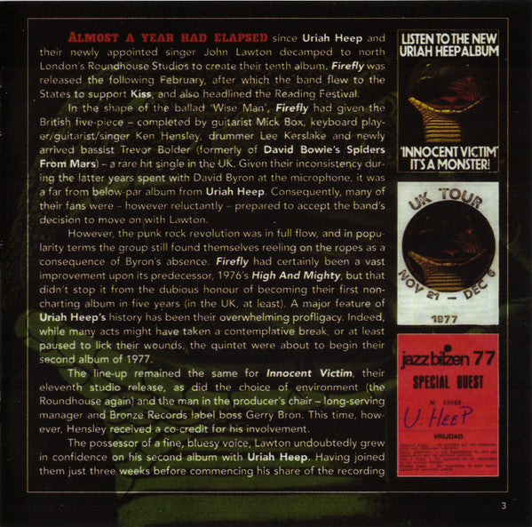 Uriah Heep : Innocent Victim (CD, Album, Dlx, RE, RM, RP, Exp)