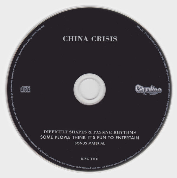 China Crisis : Difficult Shapes &amp; Passive Rhythms, Some People Think It&#39;s Fun To Entertain (CD, Album, RE, RM + CD, Comp, RM)
