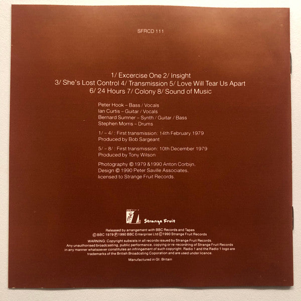 Joy Division : Peel Sessions (CD, Comp, RP, May)