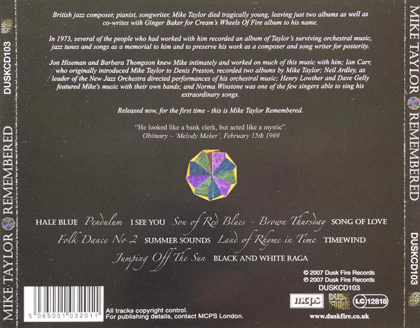 Various : Mike Taylor Remembered (CD, Album)