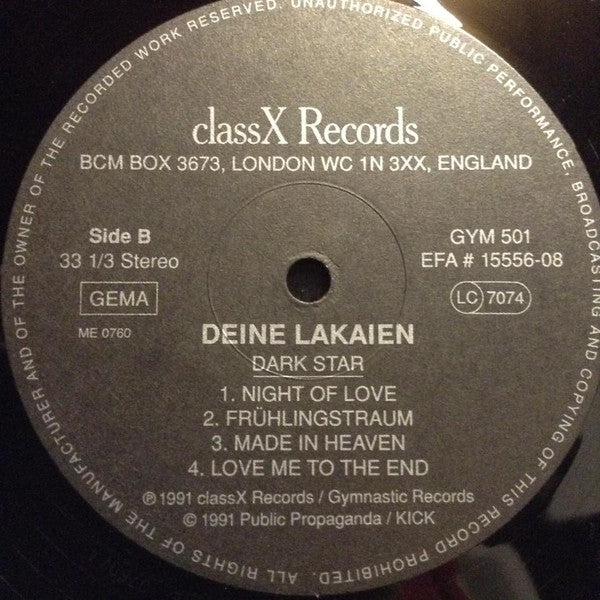 Deine Lakaien : Dark Star (LP, Album)