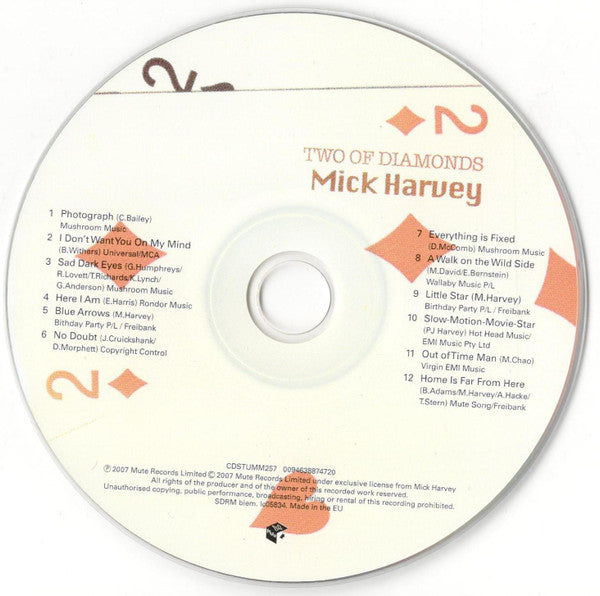 Mick Harvey : Two Of Diamonds (CD, Album, Dig)