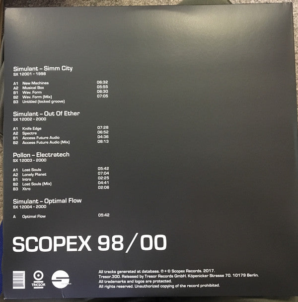 Simulant, Pollon : Scopex 98/00 (12", RE + 12", RE + 12", RE + 12", S/Sided + Comp)