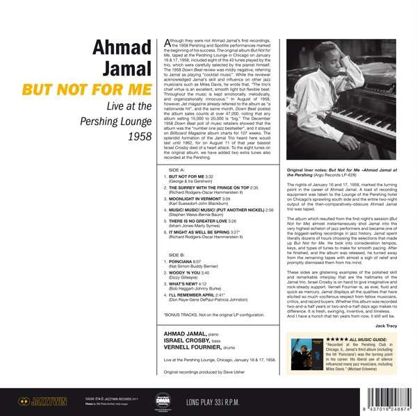 Ahmad Jamal : But Not For Me - Live at the Pershing Lounge 1958 (LP, Album, Ltd, RE, RM, Gat)
