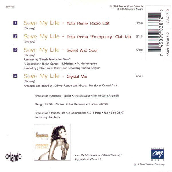 Indra : Save My Life (Remix) (CD, Single, Car)