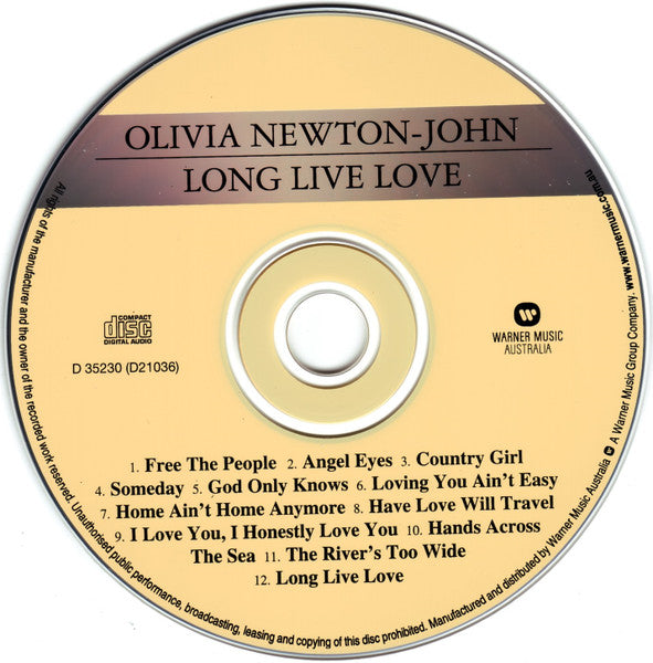 Olivia Newton-John : Long Live Love (CD, Album, RE, RM)