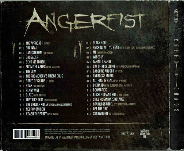 Angerfist : Creed Of Chaos (2xCD, Album)