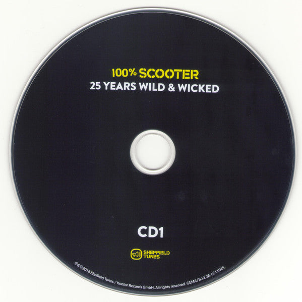 Scooter : 100% Scooter (25 Years Wild &amp; Wicked) (Comp, Ltd + 3xCD, Comp + CD, Album + CD, Mixed)