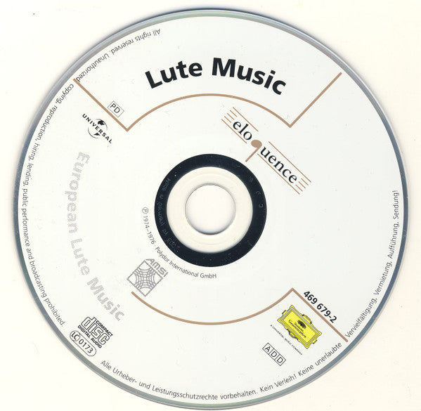 Konrad Ragossnig : Lute Music (European Lute Music) (CD, Comp)