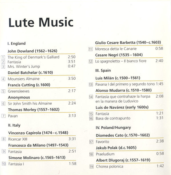 Konrad Ragossnig : Lute Music (European Lute Music) (CD, Comp)