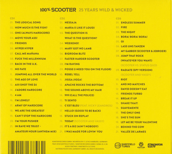Scooter : 100% Scooter (25 Years Wild &amp; Wicked) (3xCD, Comp)