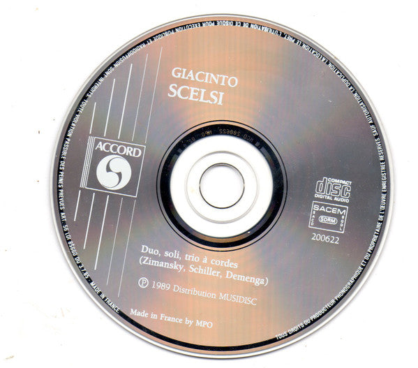 Giacinto Scelsi : Duo, Soli, Trio À Cordes (CD)