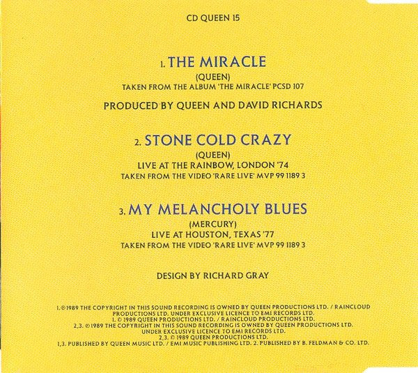 Queen : The Miracle (CD, Single)