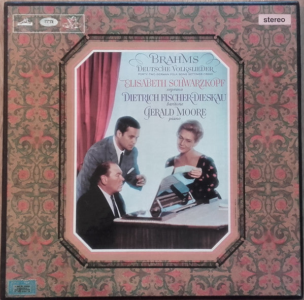 Brahms* - Elisabeth Schwarzkopf, Dietrich Fischer-Dieskau, Gerald Moore : Deutsche Volkslieder (2xLP + Box)