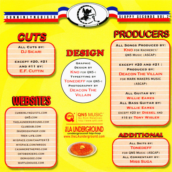 CunninLynguists : Sloppy Seconds Vol. 2 (CD, Mixtape)