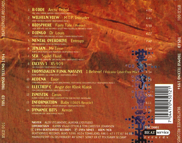 Various : TOS.CD - Tromsø Techno 1994 (CD, Comp)
