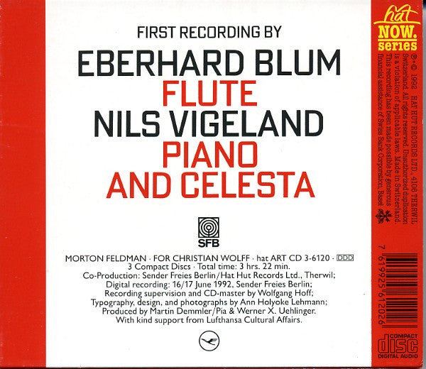 Morton Feldman : For Christian Wolff (3xCD, Album)