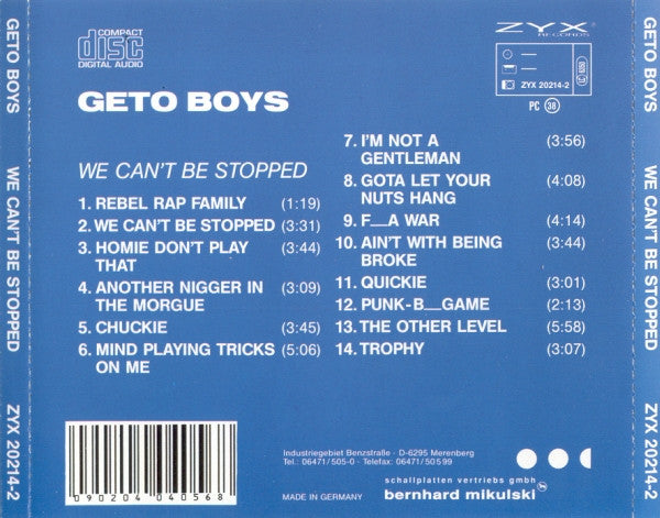 Geto Boys : We Can&#39;t Be Stopped (CD, Album)