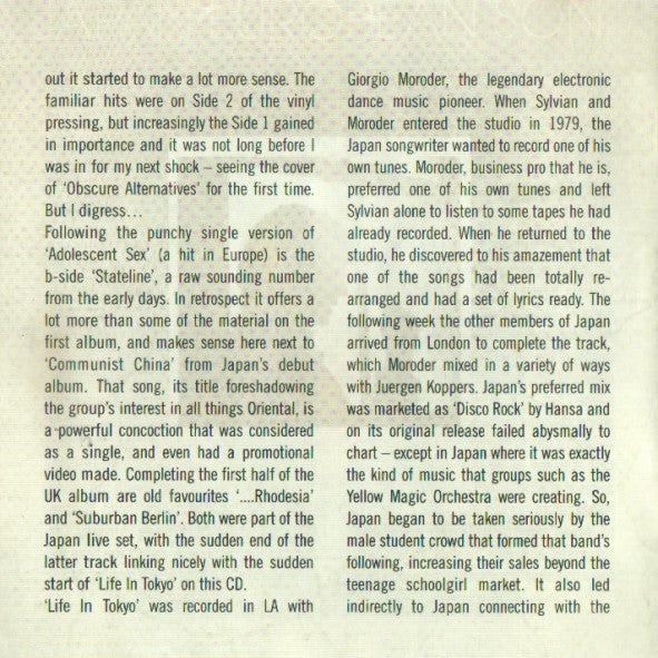 Japan : Assemblage (CD, Comp, Enh, RE, RM)