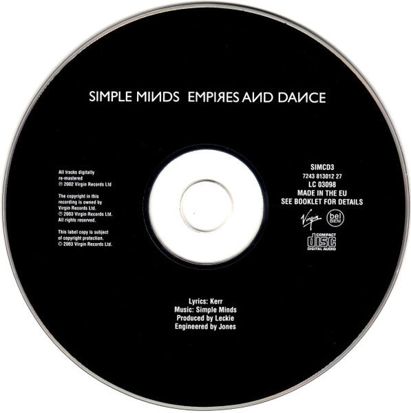 Simple Minds : Empires And Dance (CD, Album, RE, RM, RP, TAK)
