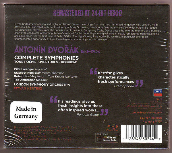 Dvořák* - István Kertész, London Symphony Orchestra : Complete Symphonies · Tone Poems · Overtures · Requiem (9xCD, Comp, RM + Blu-ray, Blu-ray-A, Comp, RM, DTS)