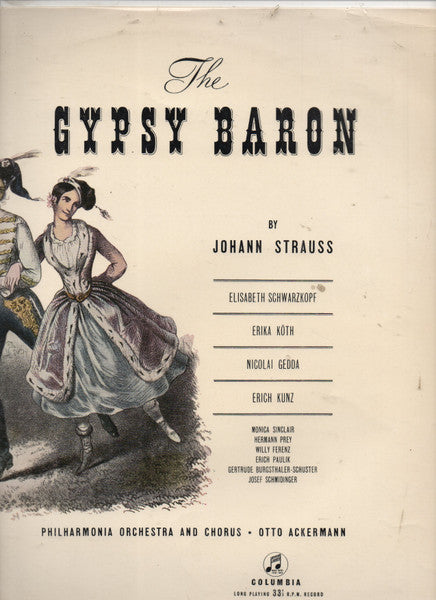 Johann Strauss*, Elisabeth Schwarzkopf, Erika Köth, Nicolai Gedda, Erich Kunz, Philharmonia Orchestra And Chorus* : The Gypsy Baron (2xLP, Mono)
