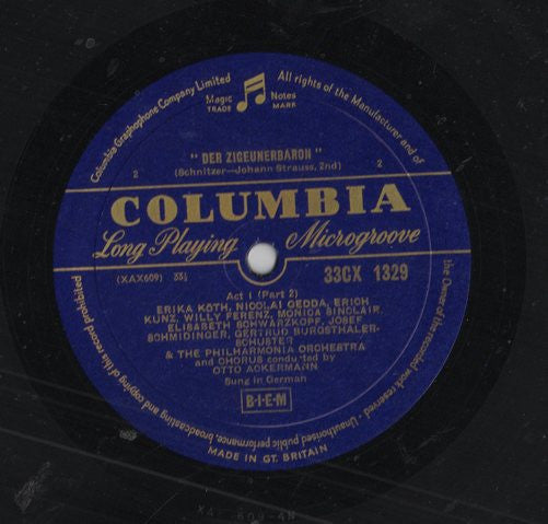 Johann Strauss*, Elisabeth Schwarzkopf, Erika Köth, Nicolai Gedda, Erich Kunz, Philharmonia Orchestra And Chorus* : The Gypsy Baron (2xLP, Mono)