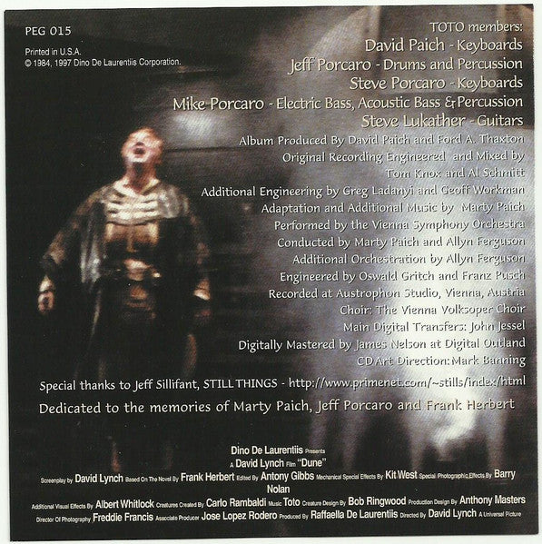 Toto : Dune (Original Motion Picture Score) (CD, Album, RE, RM, Cor)