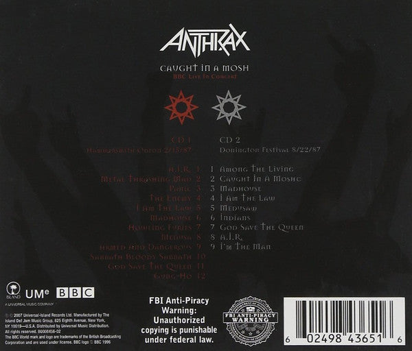 Anthrax : Caught In A Mosh - BBC Live In Concert (2xCD, Album)