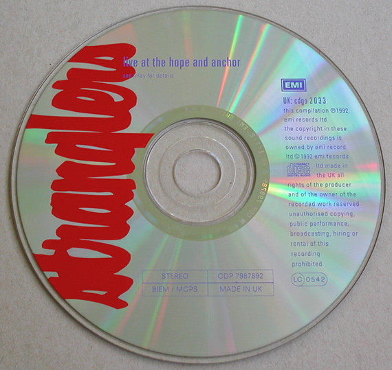 The Stranglers : Live At The Hope And Anchor (CD, Album)