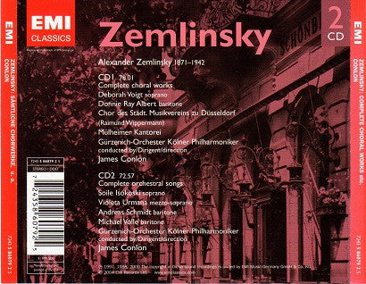 Alexander Von Zemlinsky, James Conlon, Gürzenich-Orchester Kölner Philharmoniker : Complete Choral Works &amp; Orchestral Songs (2xCD, Comp)